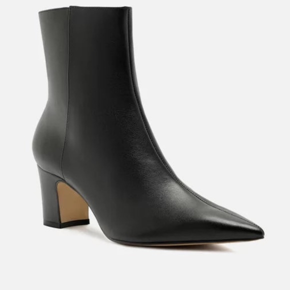 Arezzo Jemma Sleek Black Mid Block Ankle Boot Sz 7 - Picture 10 of 10